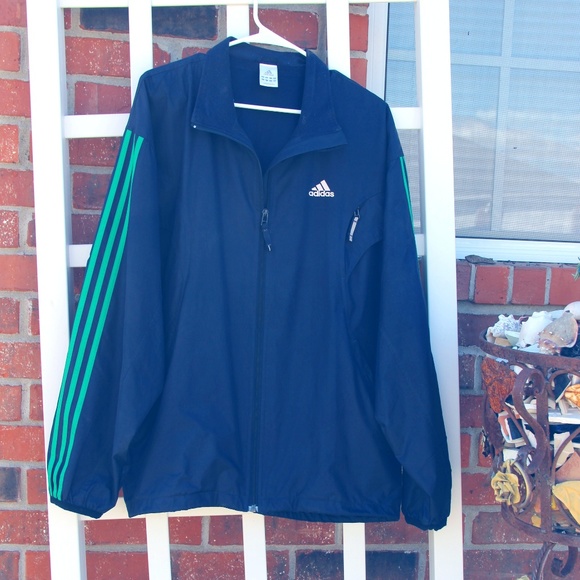 adidas Other - Adidas Blue & Green 3 Striped Jacket. Size Large